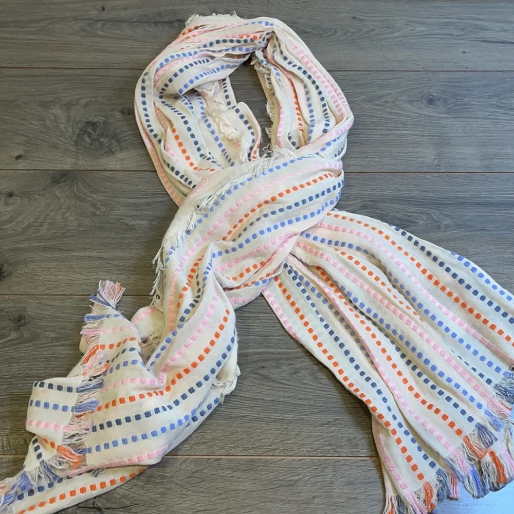 Madewell Stitched Rainbow Stripe Scarf